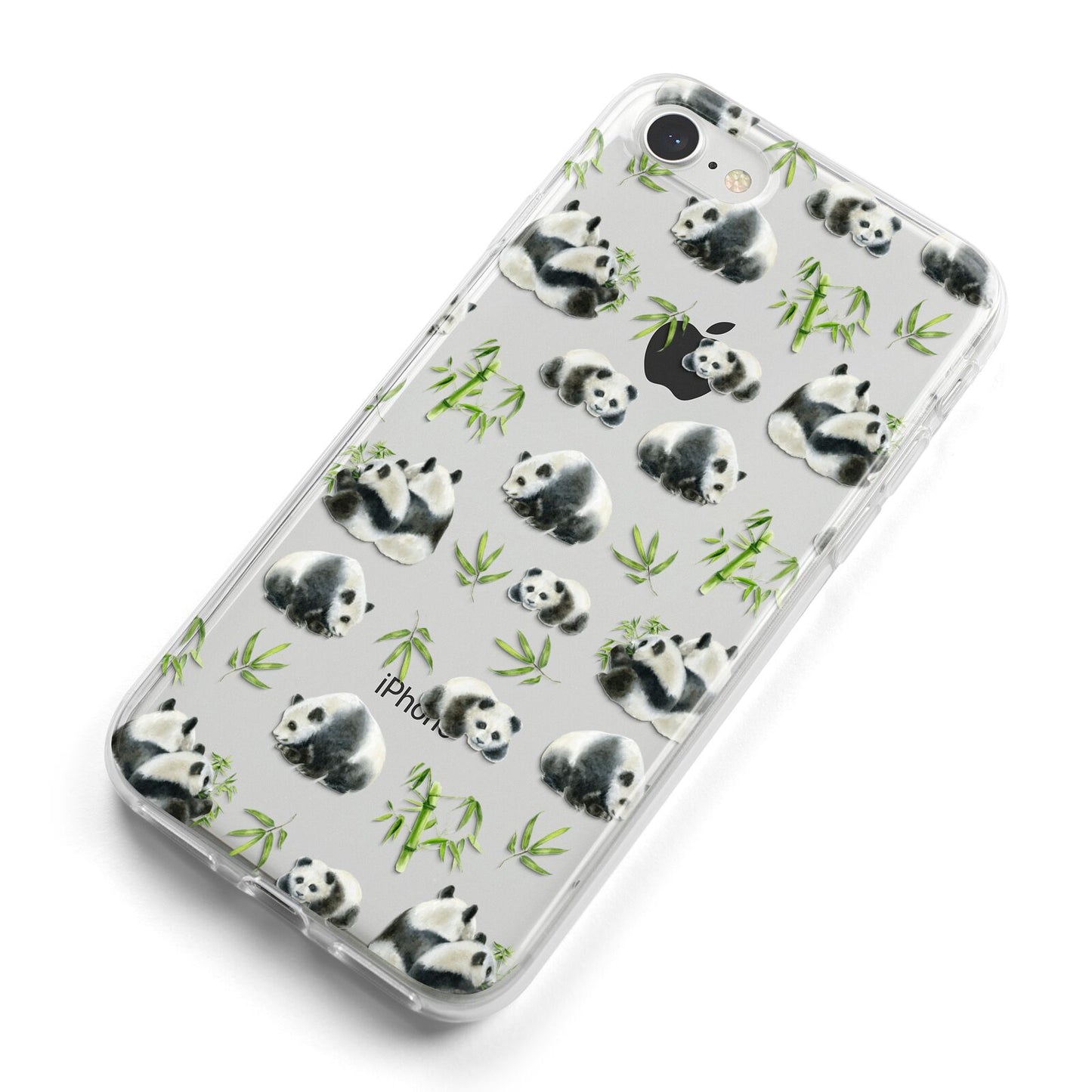 Panda iPhone 8 Bumper Case on Silver iPhone Alternative Image