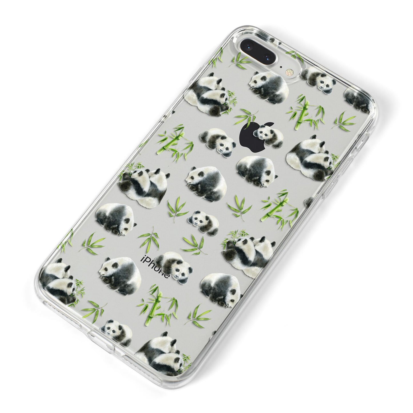 Panda iPhone 8 Plus Bumper Case on Silver iPhone Alternative Image