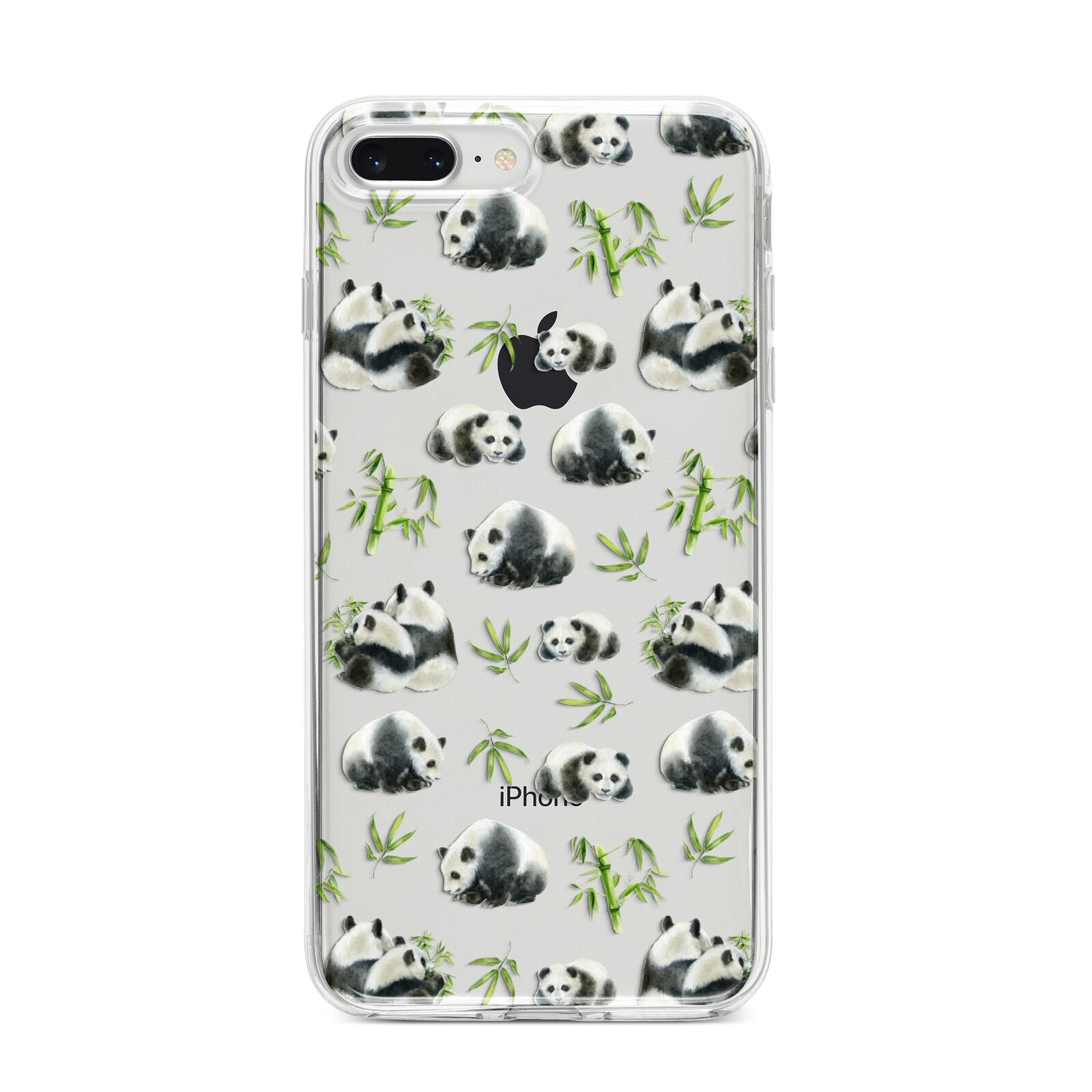 Panda iPhone 8 Plus Bumper Case on Silver iPhone