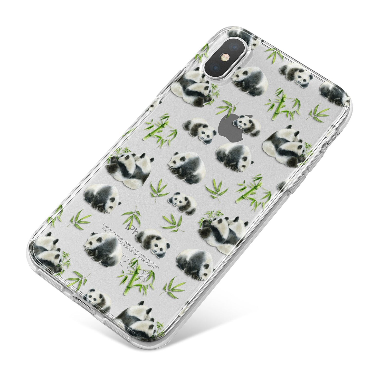 Panda iPhone X Bumper Case on Silver iPhone