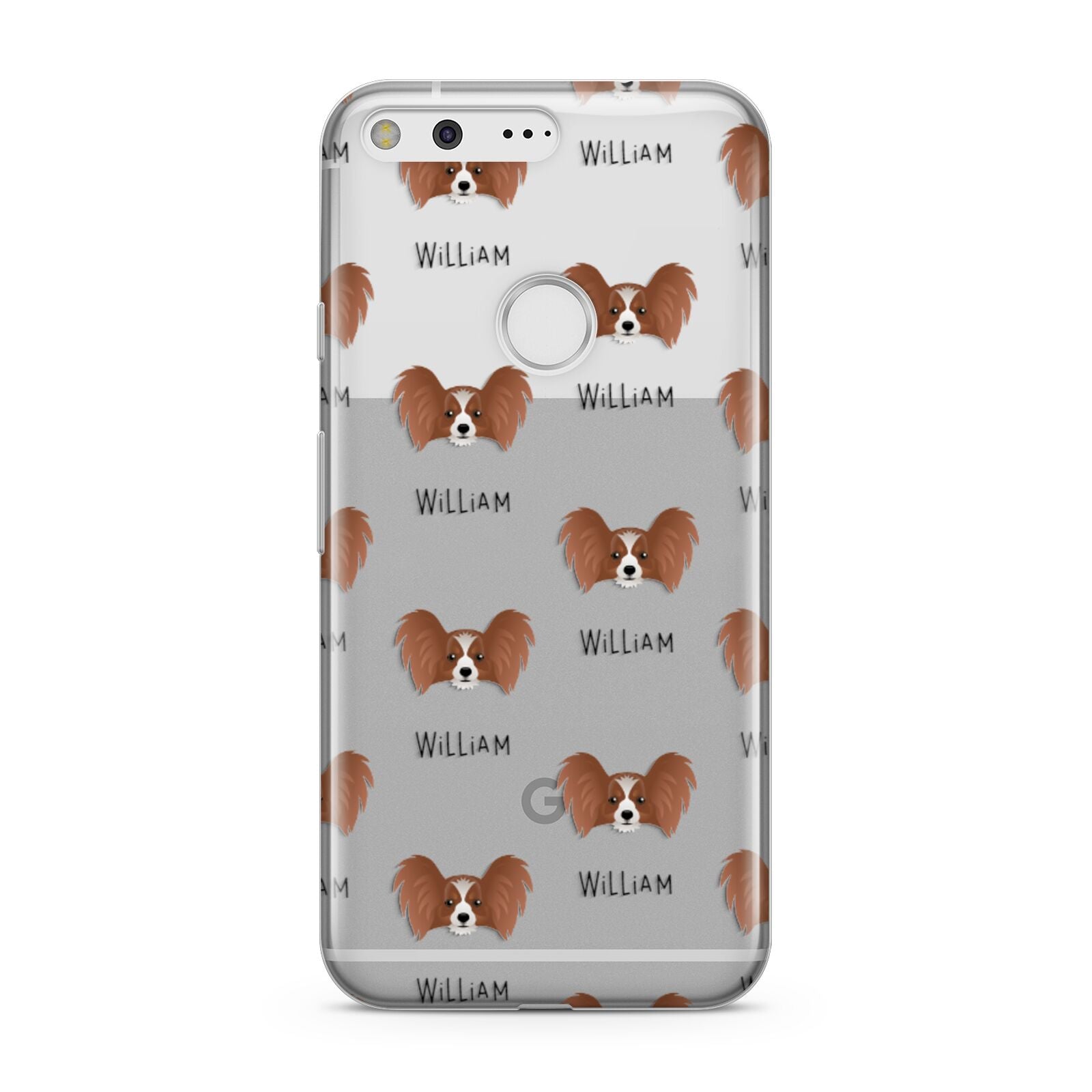 Papillon Icon with Name Google Pixel Case