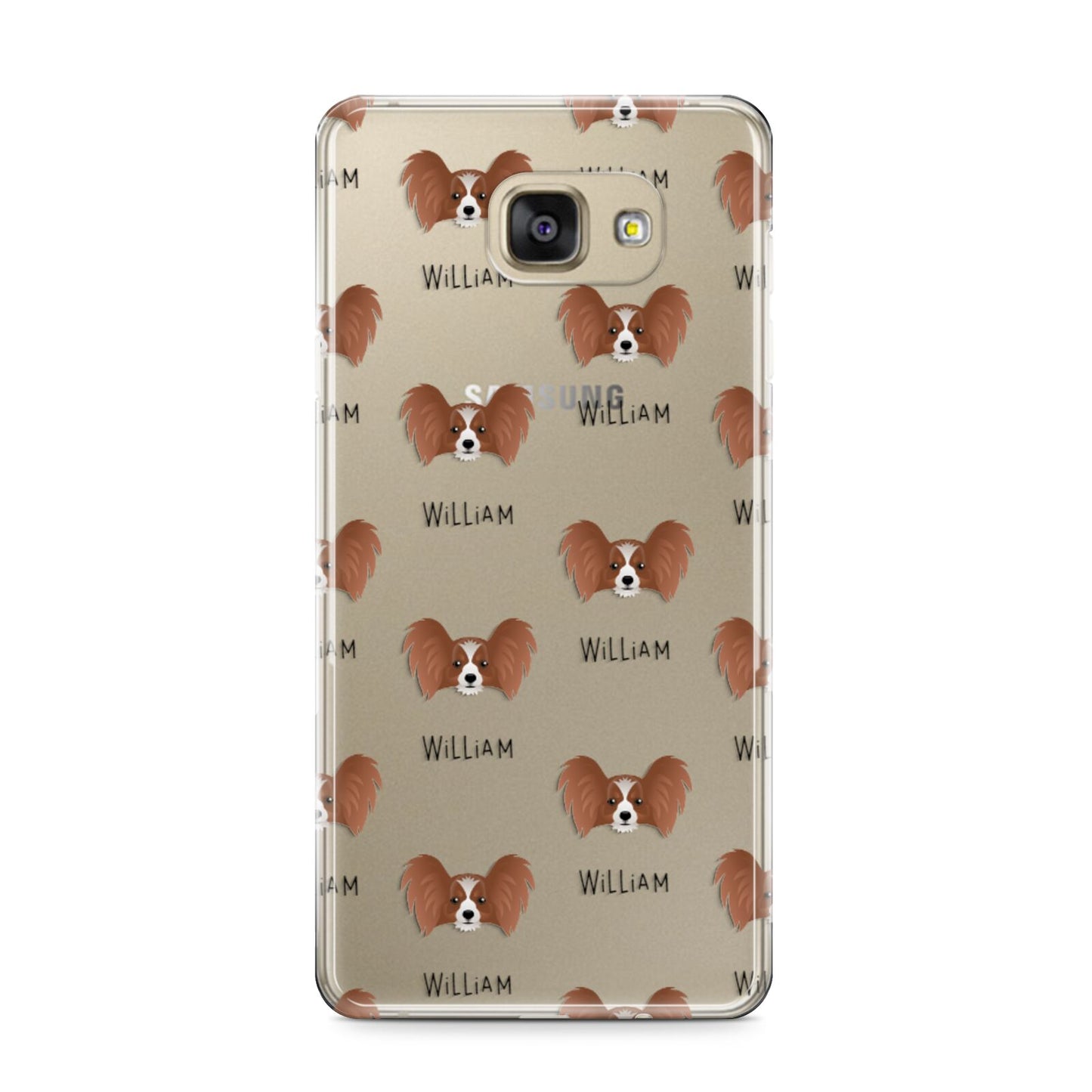 Papillon Icon with Name Samsung Galaxy A9 2016 Case on gold phone