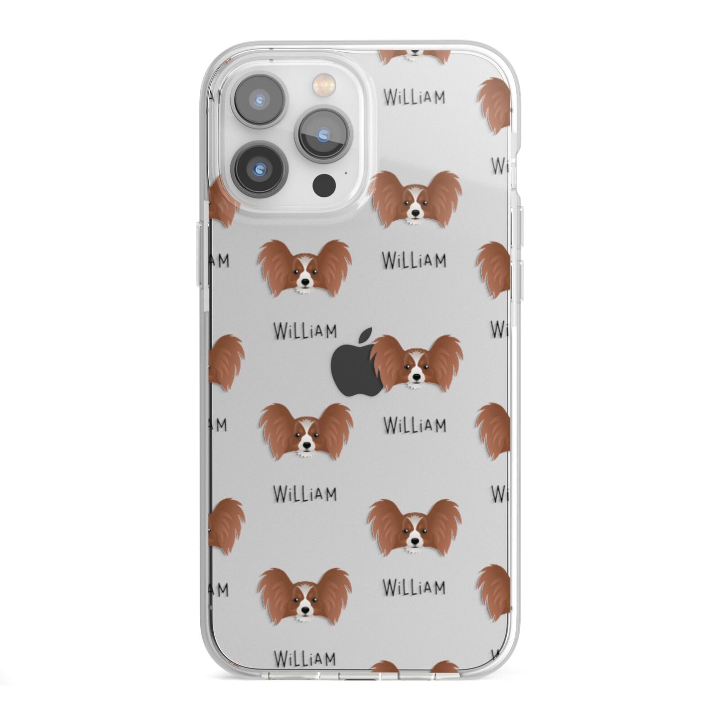 Papillon Icon with Name iPhone 13 Pro Max TPU Impact Case with White Edges