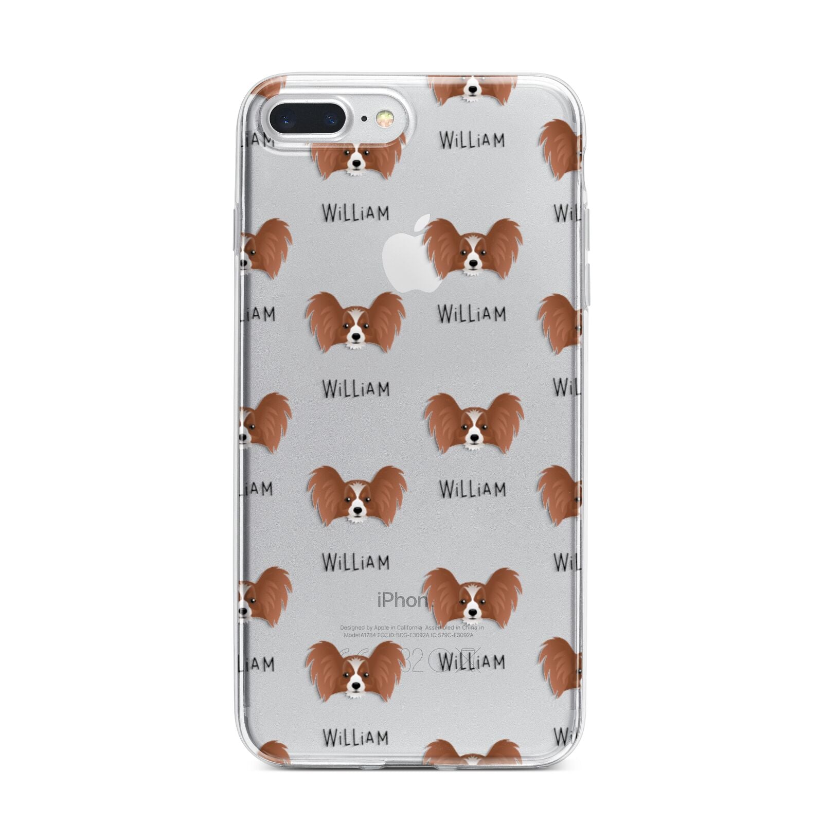 Papillon Icon with Name iPhone 7 Plus Bumper Case on Silver iPhone