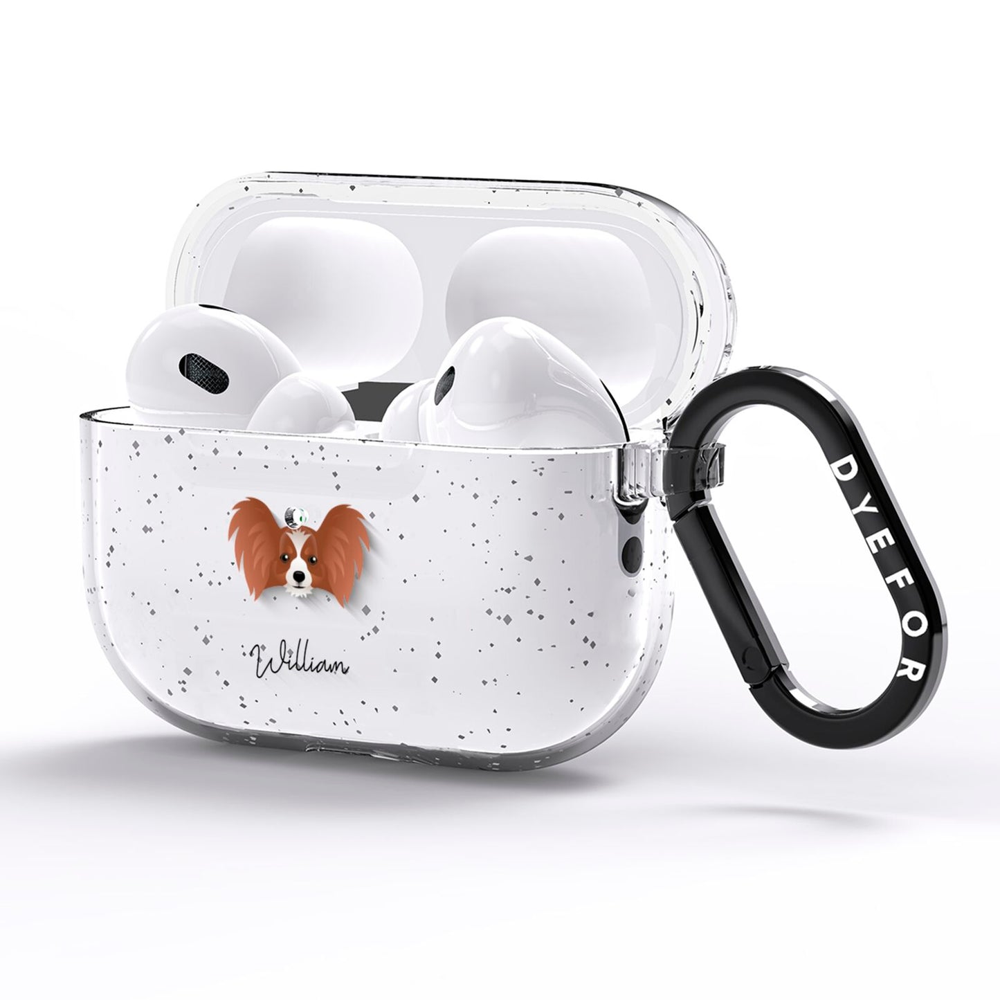 Papillon Personalised AirPods Pro Glitter Case Side Image