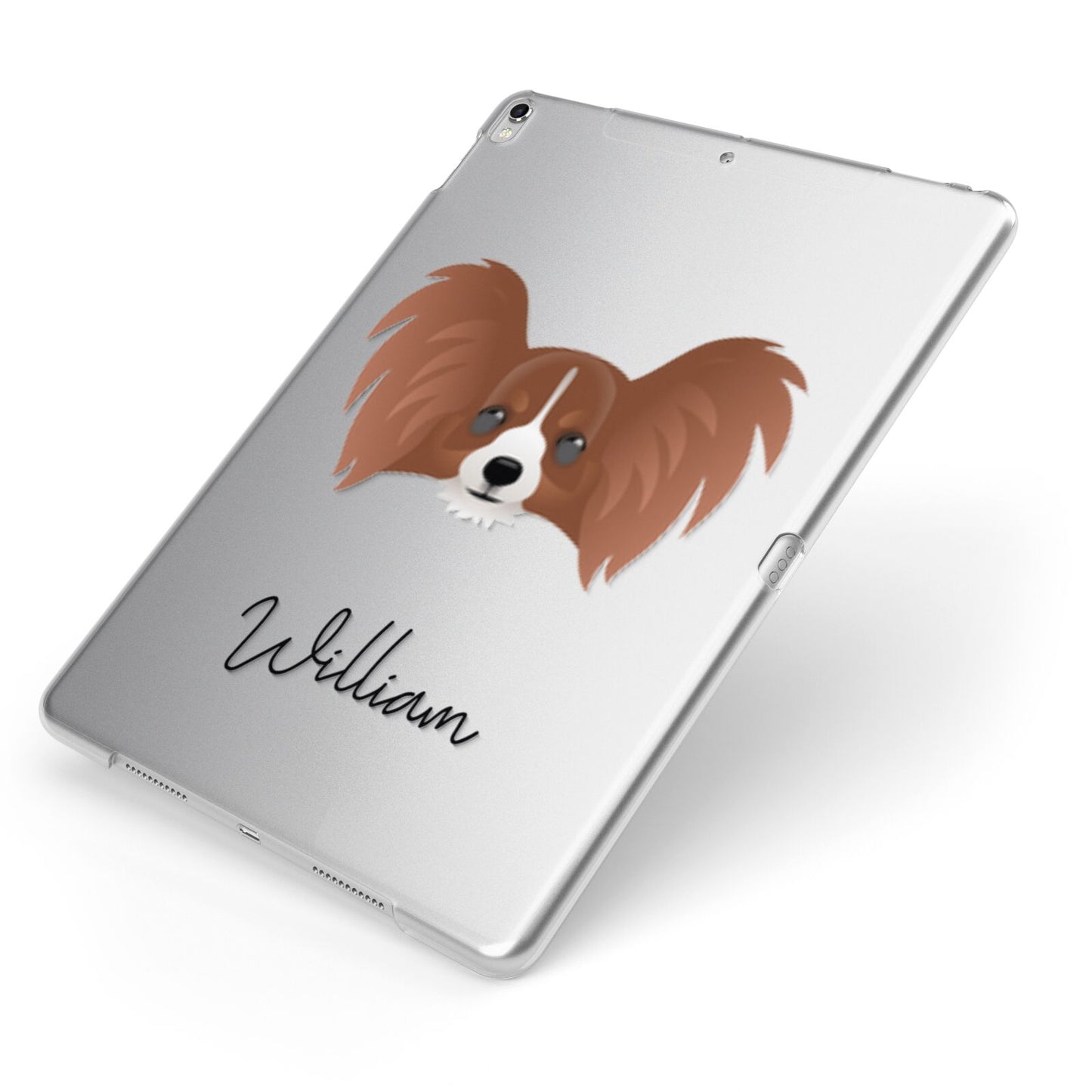 Papillon Personalised Apple iPad Case on Silver iPad Side View