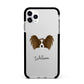 Papillon Personalised Apple iPhone 11 Pro Max in Silver with Black Impact Case