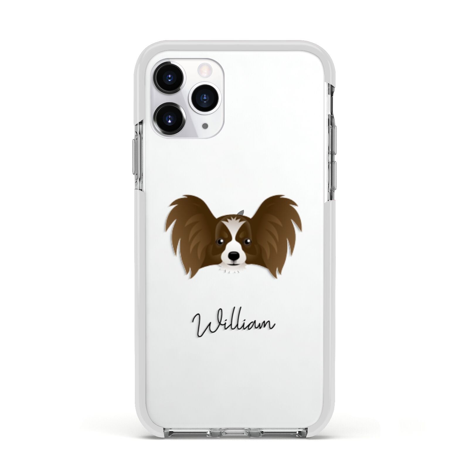 Papillon Personalised Apple iPhone 11 Pro in Silver with White Impact Case