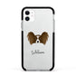 Papillon Personalised Apple iPhone 11 in White with Black Impact Case