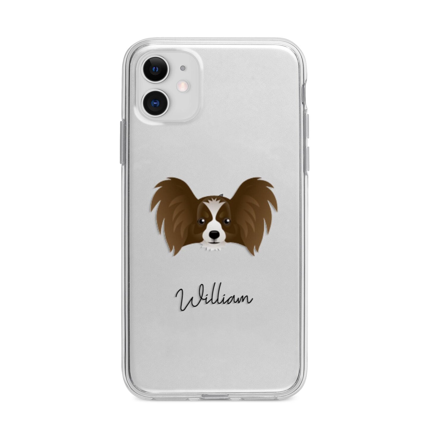 Papillon Personalised Apple iPhone 11 in White with Bumper Case