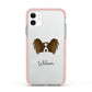 Papillon Personalised Apple iPhone 11 in White with Pink Impact Case
