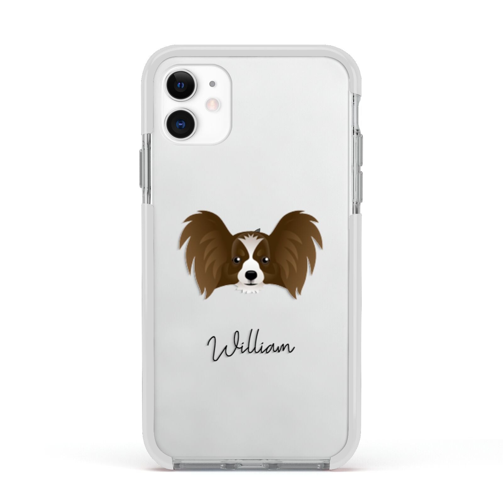 Papillon Personalised Apple iPhone 11 in White with White Impact Case