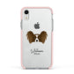 Papillon Personalised Apple iPhone XR Impact Case Pink Edge on Silver Phone
