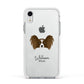 Papillon Personalised Apple iPhone XR Impact Case White Edge on Silver Phone