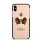 Papillon Personalised Apple iPhone Xs Impact Case Black Edge on Gold Phone