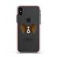 Papillon Personalised Apple iPhone Xs Impact Case Pink Edge on Black Phone