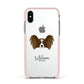 Papillon Personalised Apple iPhone Xs Impact Case Pink Edge on Silver Phone