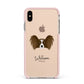 Papillon Personalised Apple iPhone Xs Max Impact Case Pink Edge on Gold Phone
