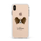 Papillon Personalised Apple iPhone Xs Max Impact Case White Edge on Gold Phone