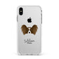 Papillon Personalised Apple iPhone Xs Max Impact Case White Edge on Silver Phone