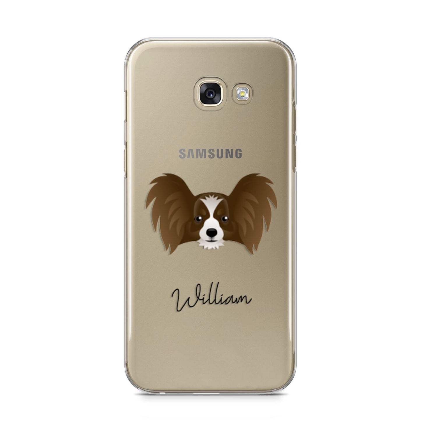 Papillon Personalised Samsung Galaxy A5 2017 Case on gold phone