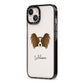 Papillon Personalised iPhone 13 Black Impact Case Side Angle on Silver phone