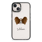 Papillon Personalised iPhone 13 Black Impact Case on Silver phone