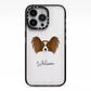 Papillon Personalised iPhone 13 Pro Black Impact Case on Silver phone