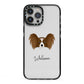 Papillon Personalised iPhone 13 Pro Max Black Impact Case on Silver phone