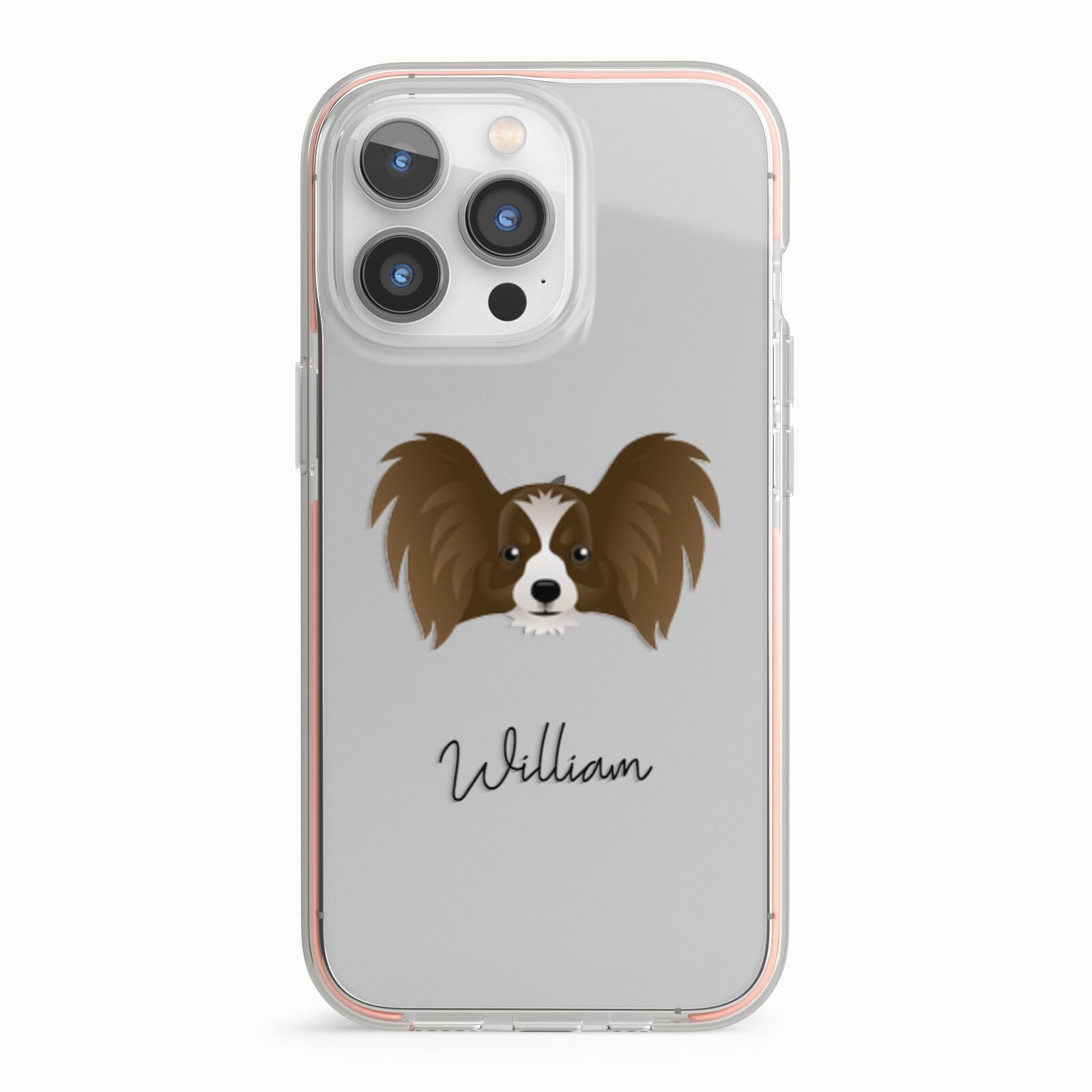 Papillon Personalised iPhone 13 Pro TPU Impact Case with Pink Edges