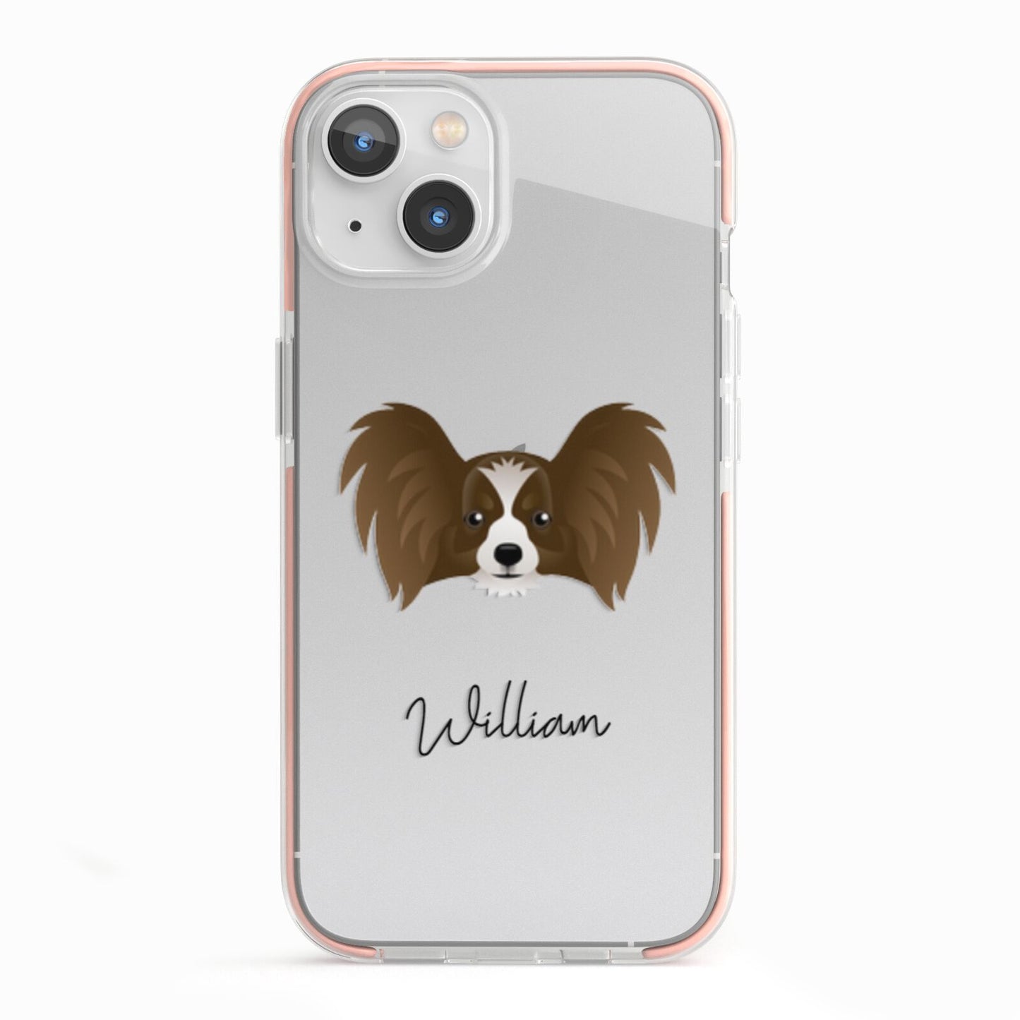 Papillon Personalised iPhone 13 TPU Impact Case with Pink Edges
