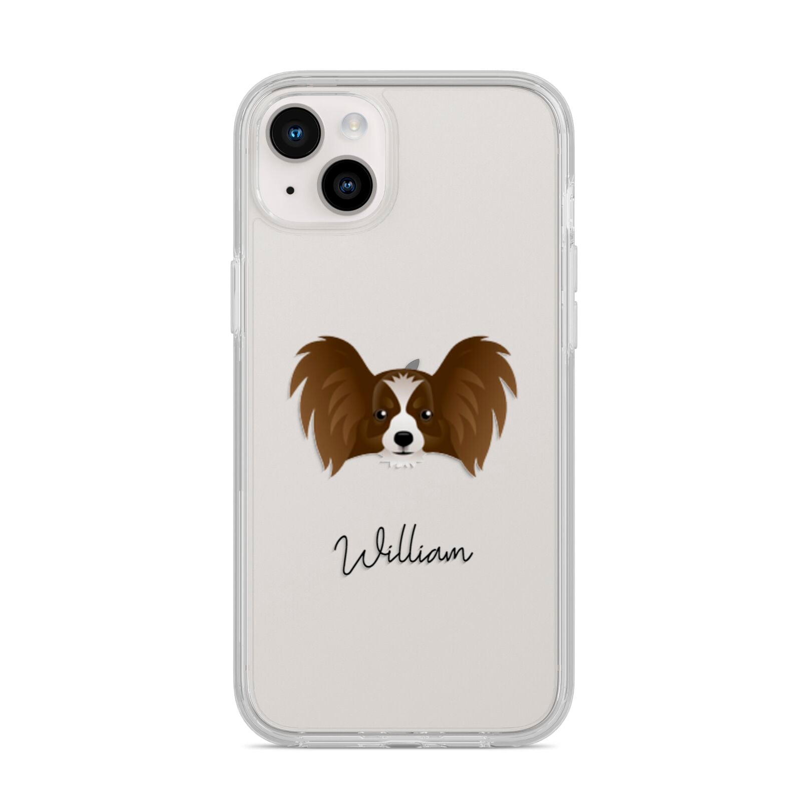 Papillon Personalised iPhone 14 Plus Clear Tough Case Starlight