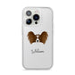 Papillon Personalised iPhone 14 Pro Clear Tough Case Silver