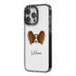 Papillon Personalised iPhone 14 Pro Max Black Impact Case Side Angle on Silver phone