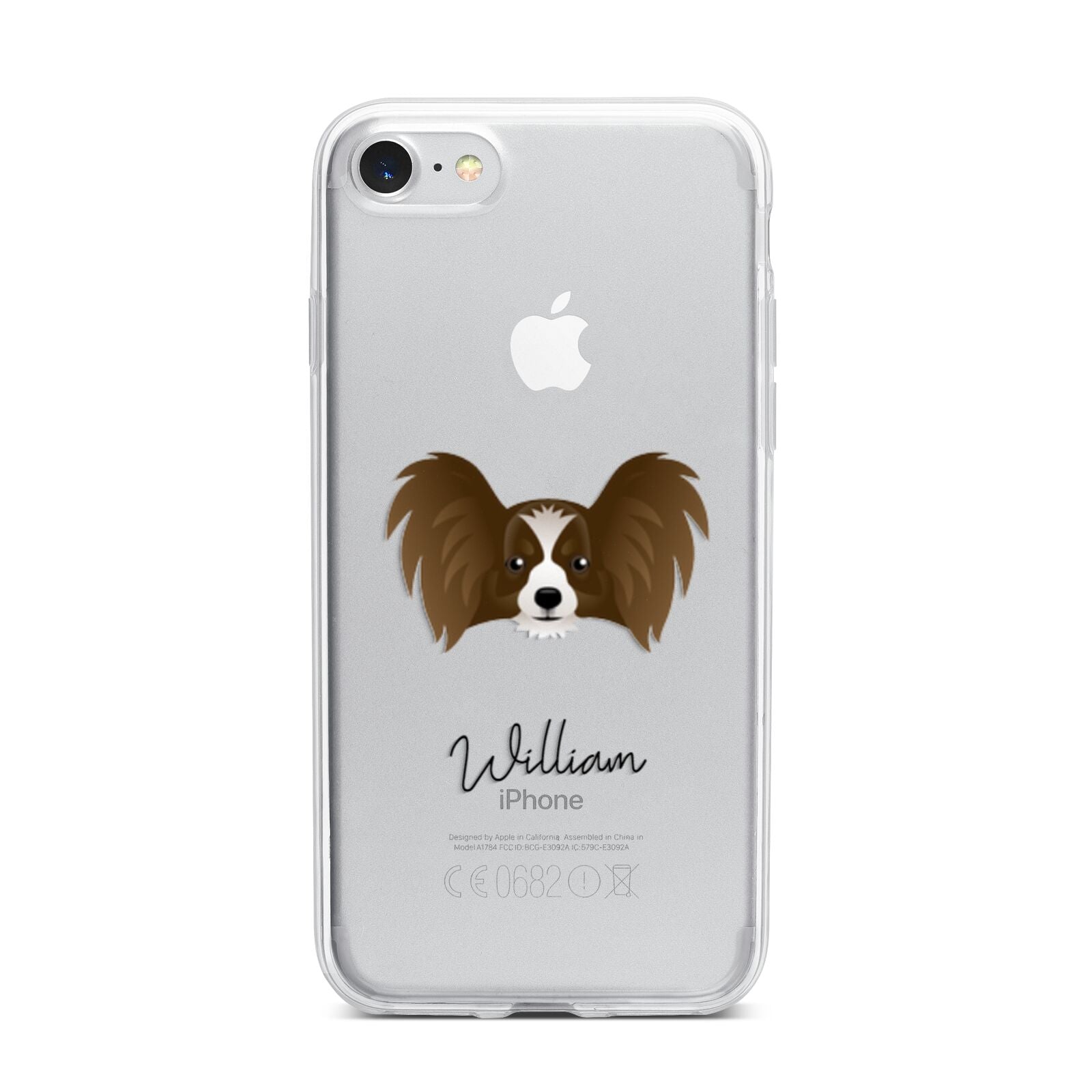 Papillon Personalised iPhone 7 Bumper Case on Silver iPhone