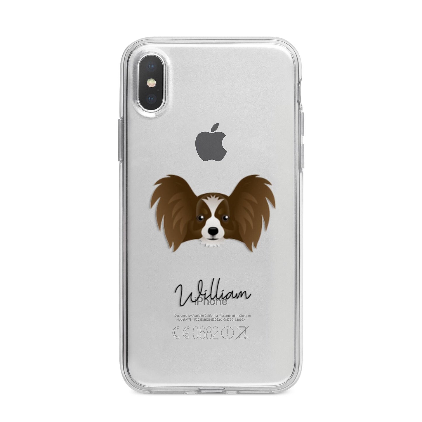 Papillon Personalised iPhone X Bumper Case on Silver iPhone Alternative Image 1