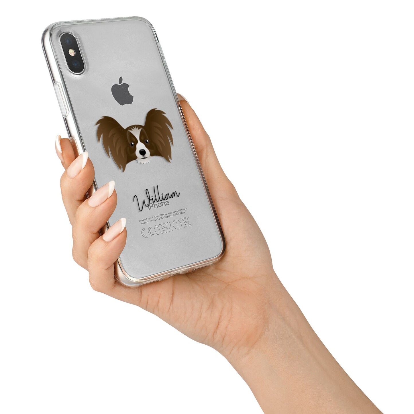 Papillon Personalised iPhone X Bumper Case on Silver iPhone Alternative Image 2