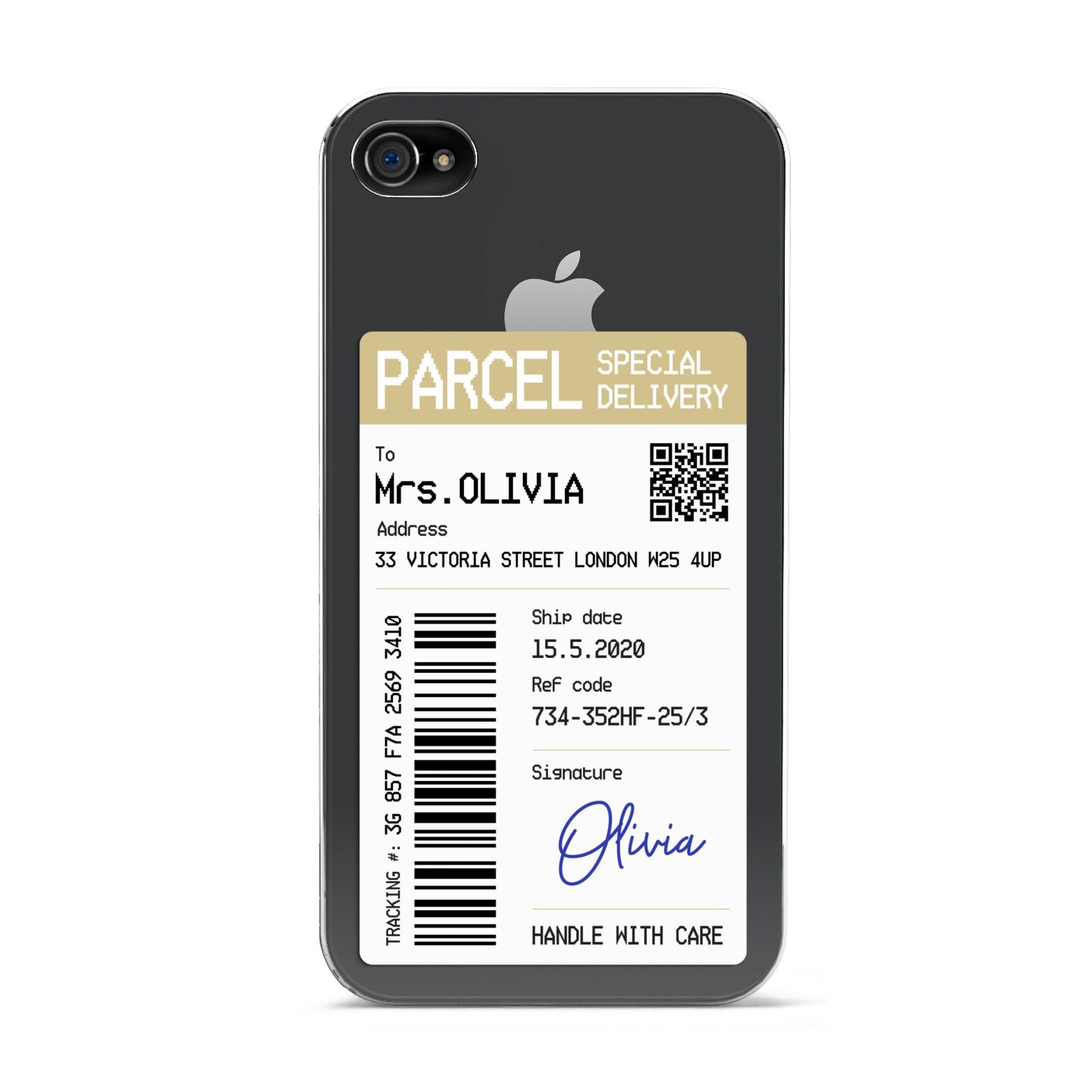 Parcel Label with Name Apple iPhone 4s Case