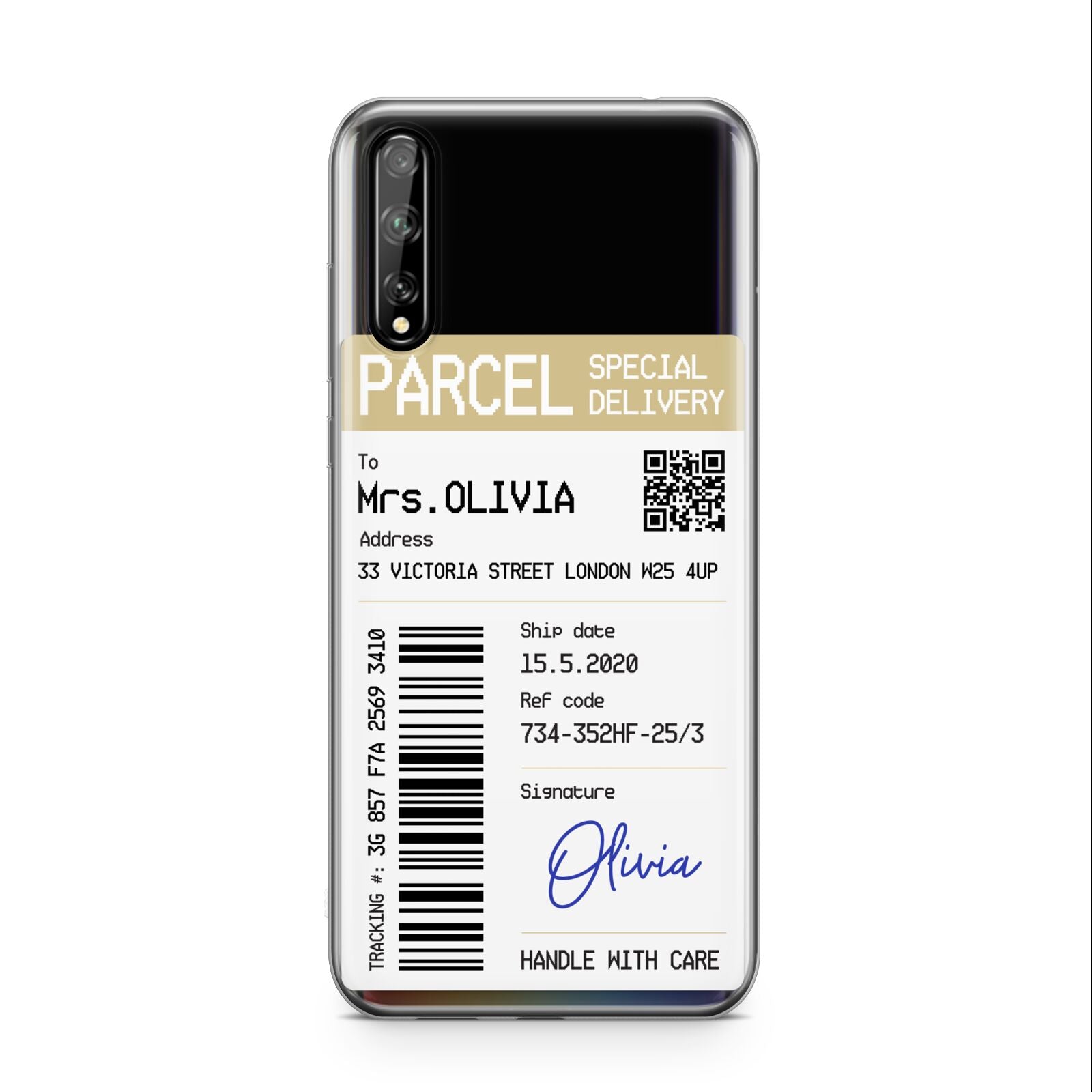 Parcel Label with Name Huawei Enjoy 10s Phone Case