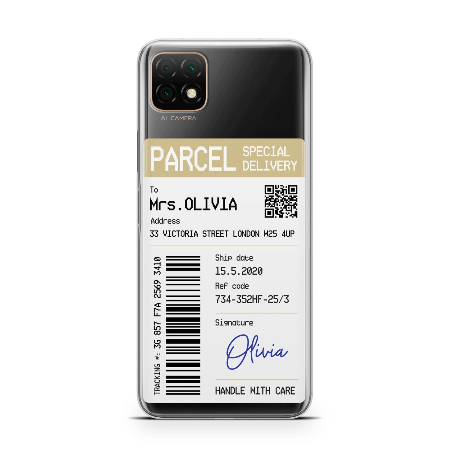 Parcel Label with Name Huawei Enjoy 20 Phone Case