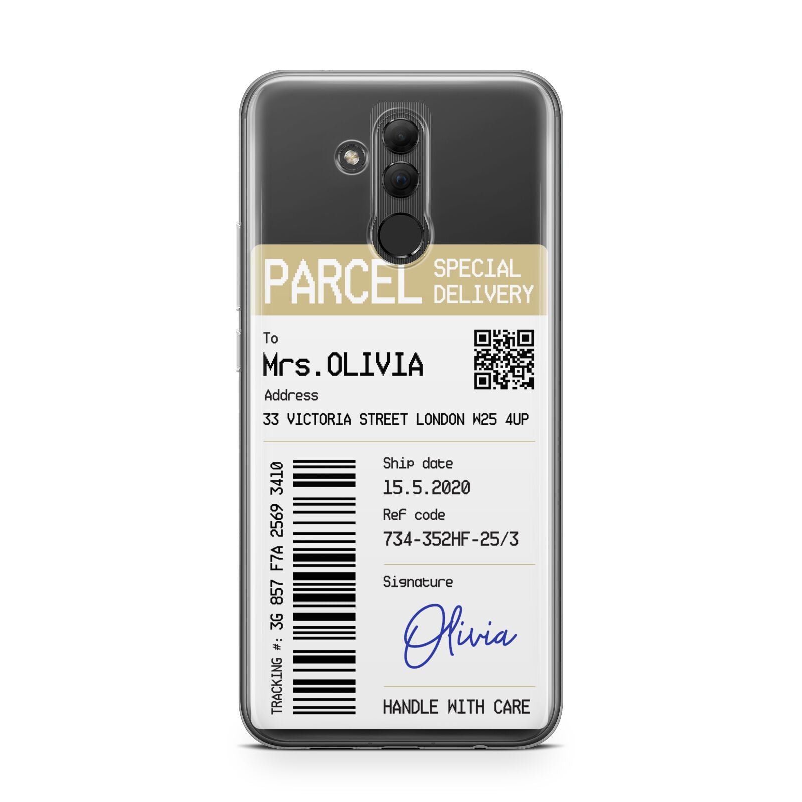 Parcel Label with Name Huawei Mate 20 Lite