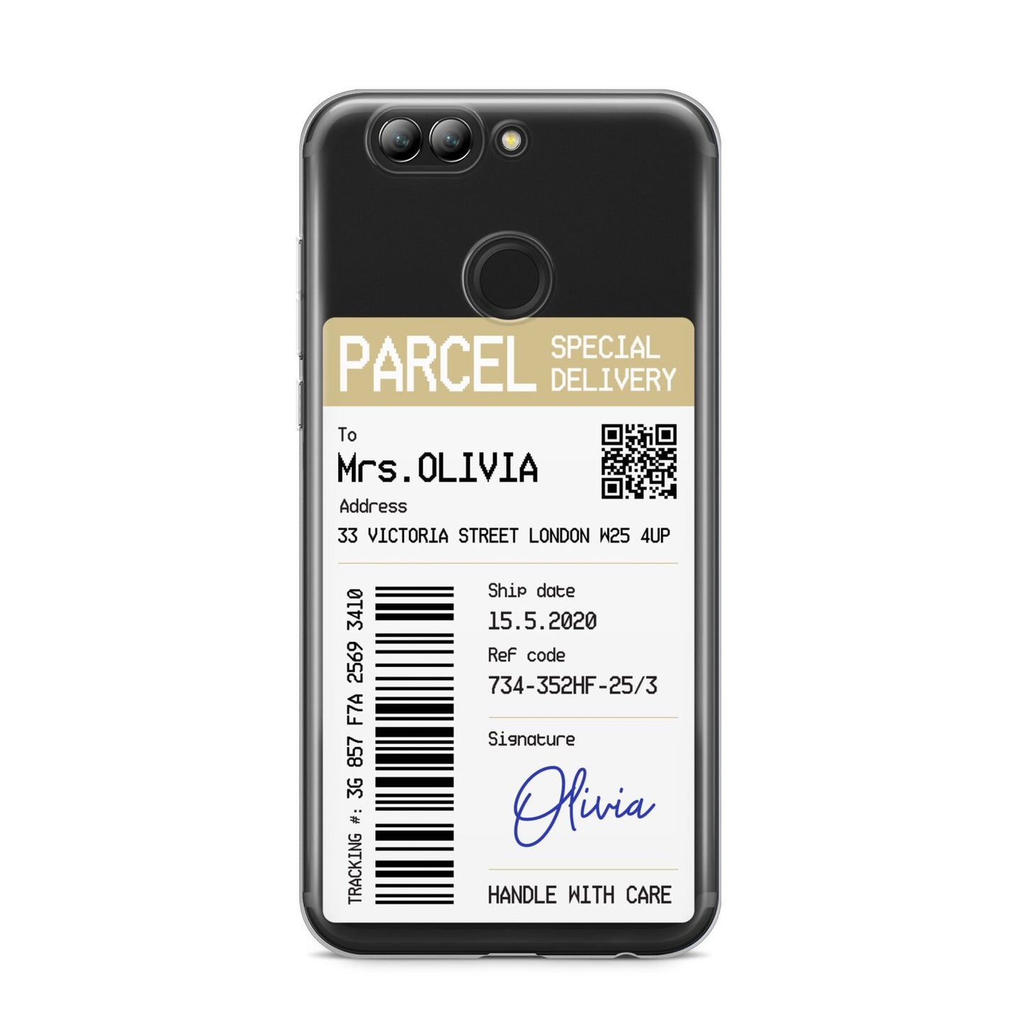 Parcel Label with Name Huawei Nova 2s Phone Case