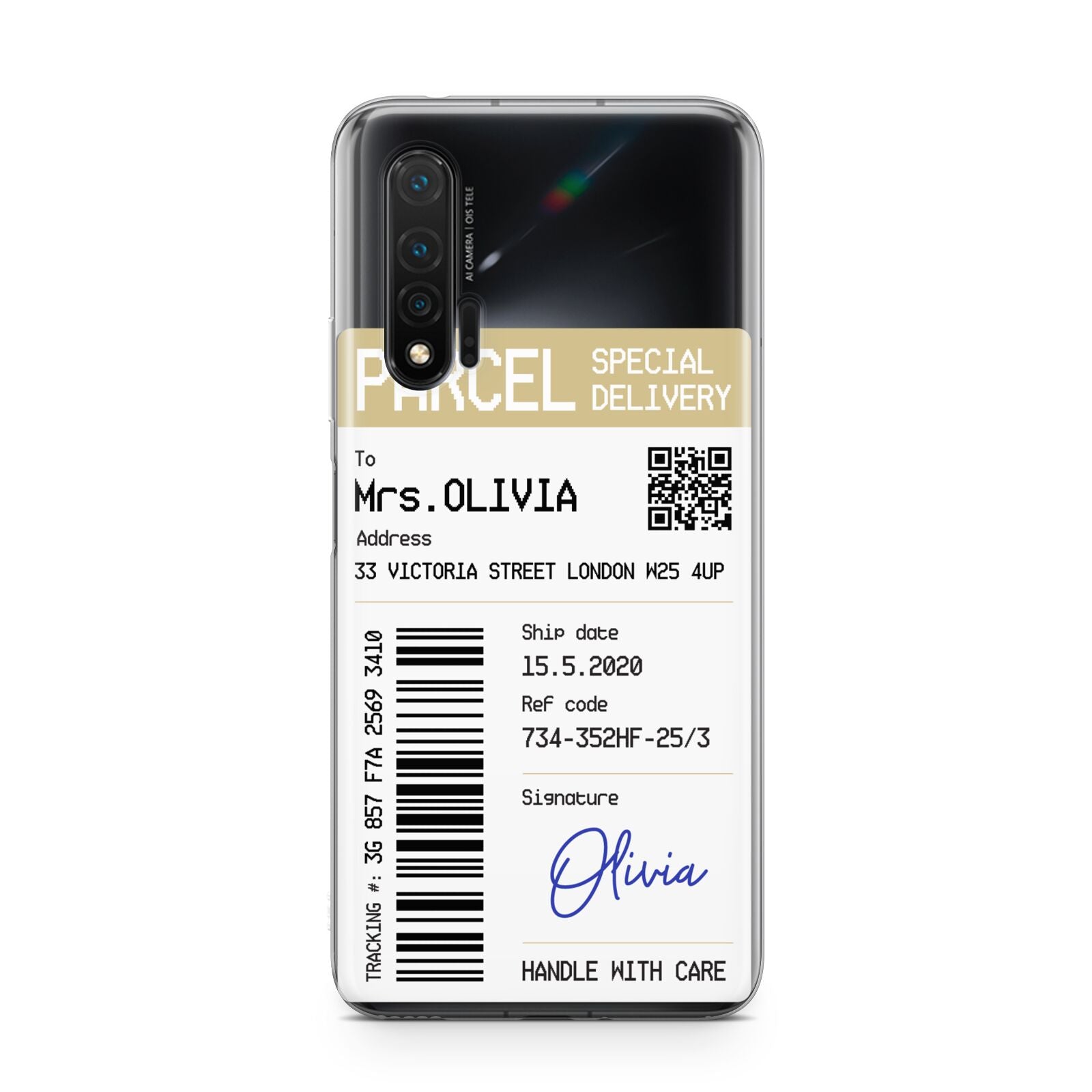 Parcel Label with Name Huawei Nova 6 Phone Case