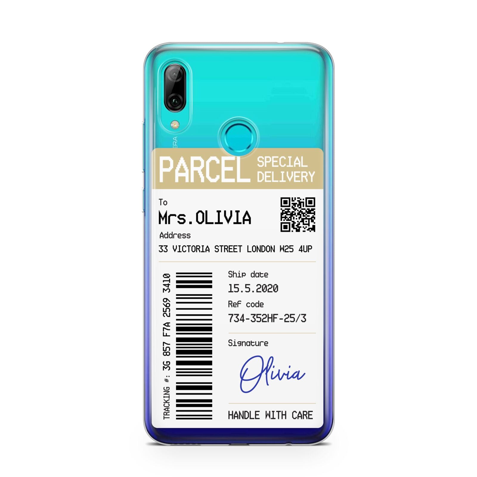 Parcel Label with Name Huawei P Smart 2019 Case