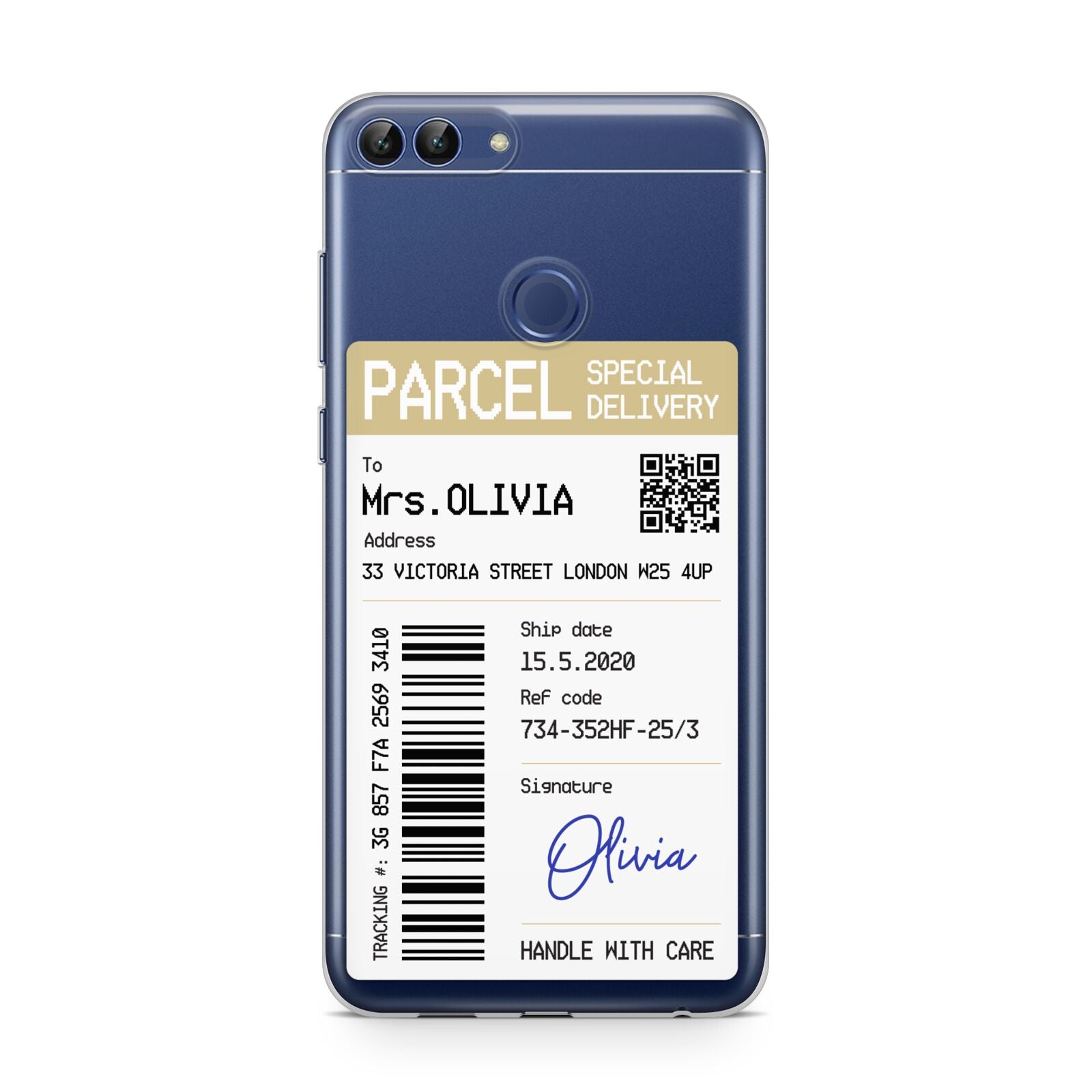 Parcel Label with Name Huawei P Smart Case