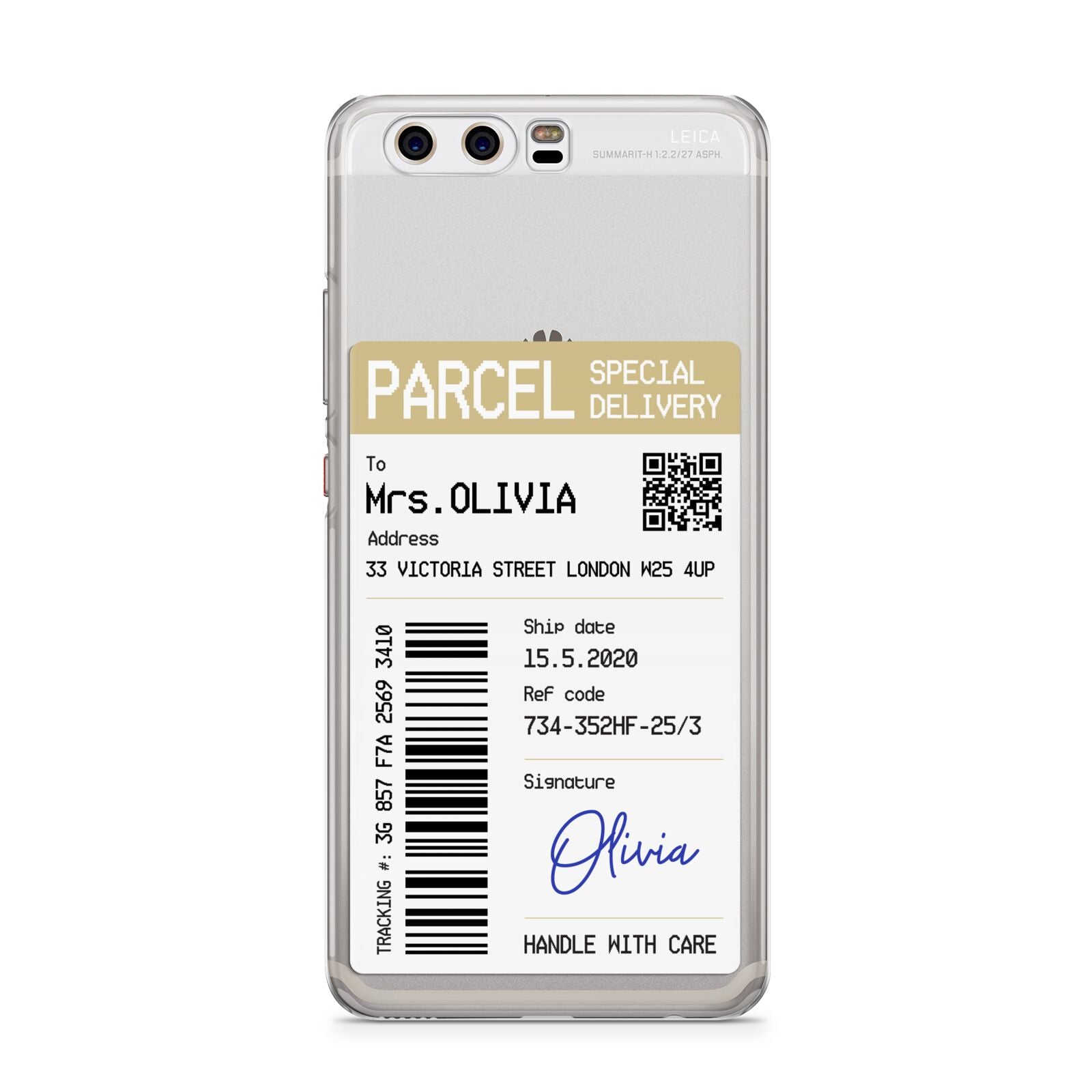 Parcel Label with Name Huawei P10 Phone Case