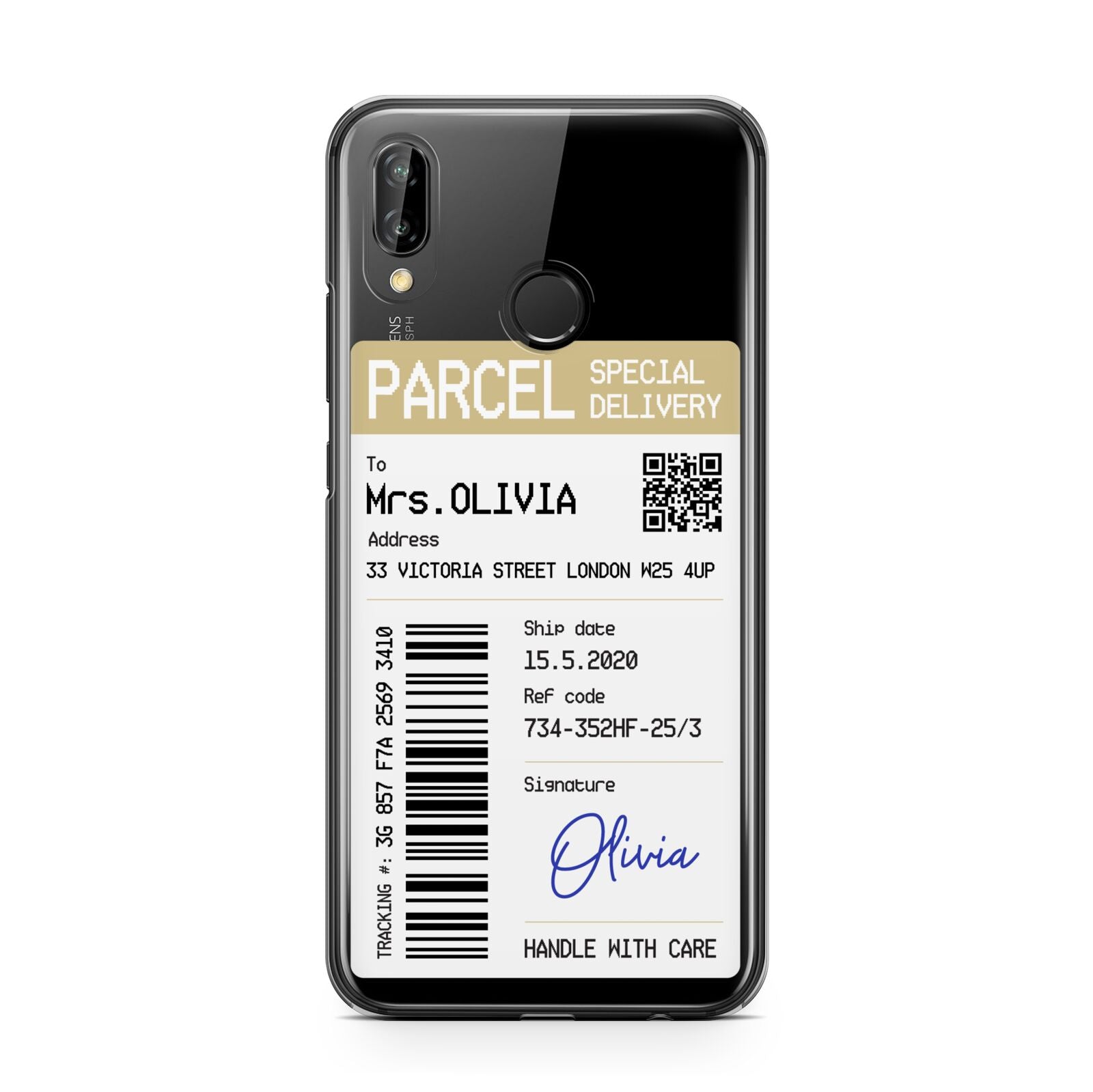 Parcel Label with Name Huawei P20 Lite Phone Case