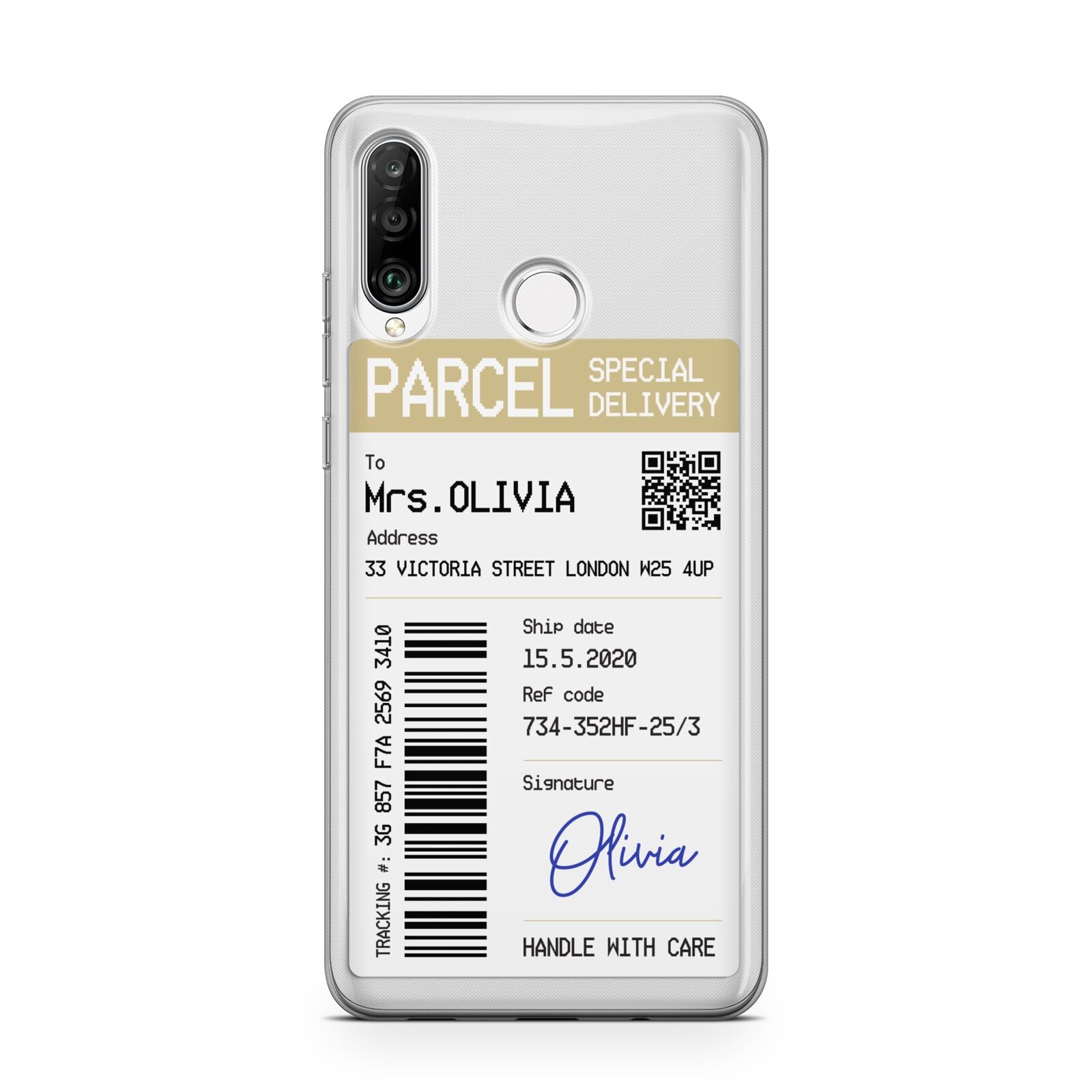 Parcel Label with Name Huawei P30 Lite Phone Case