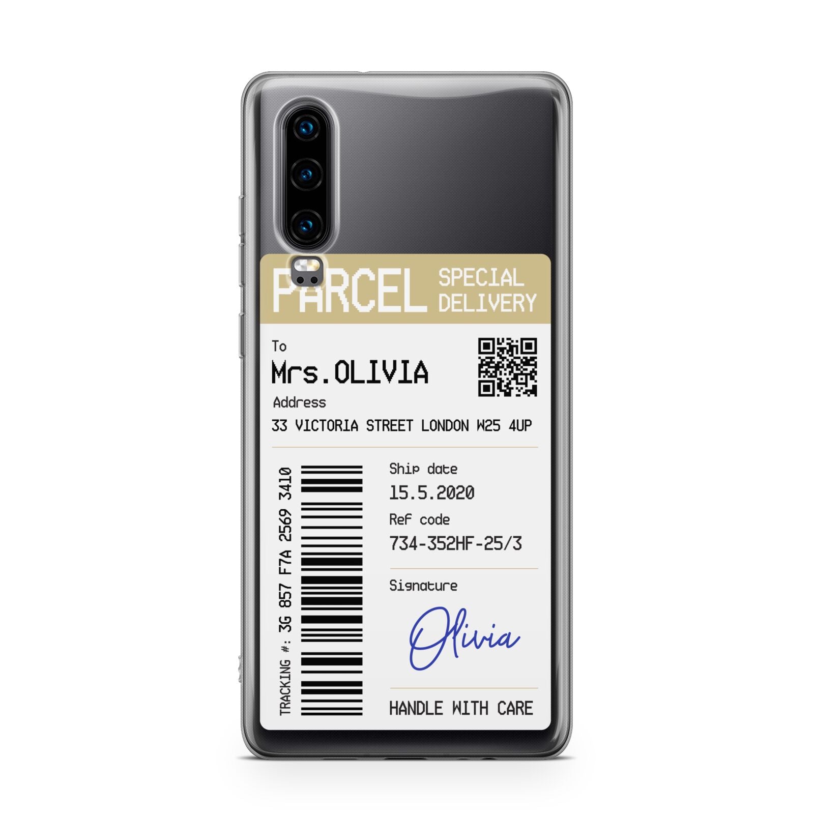 Parcel Label with Name Huawei P30 Phone Case