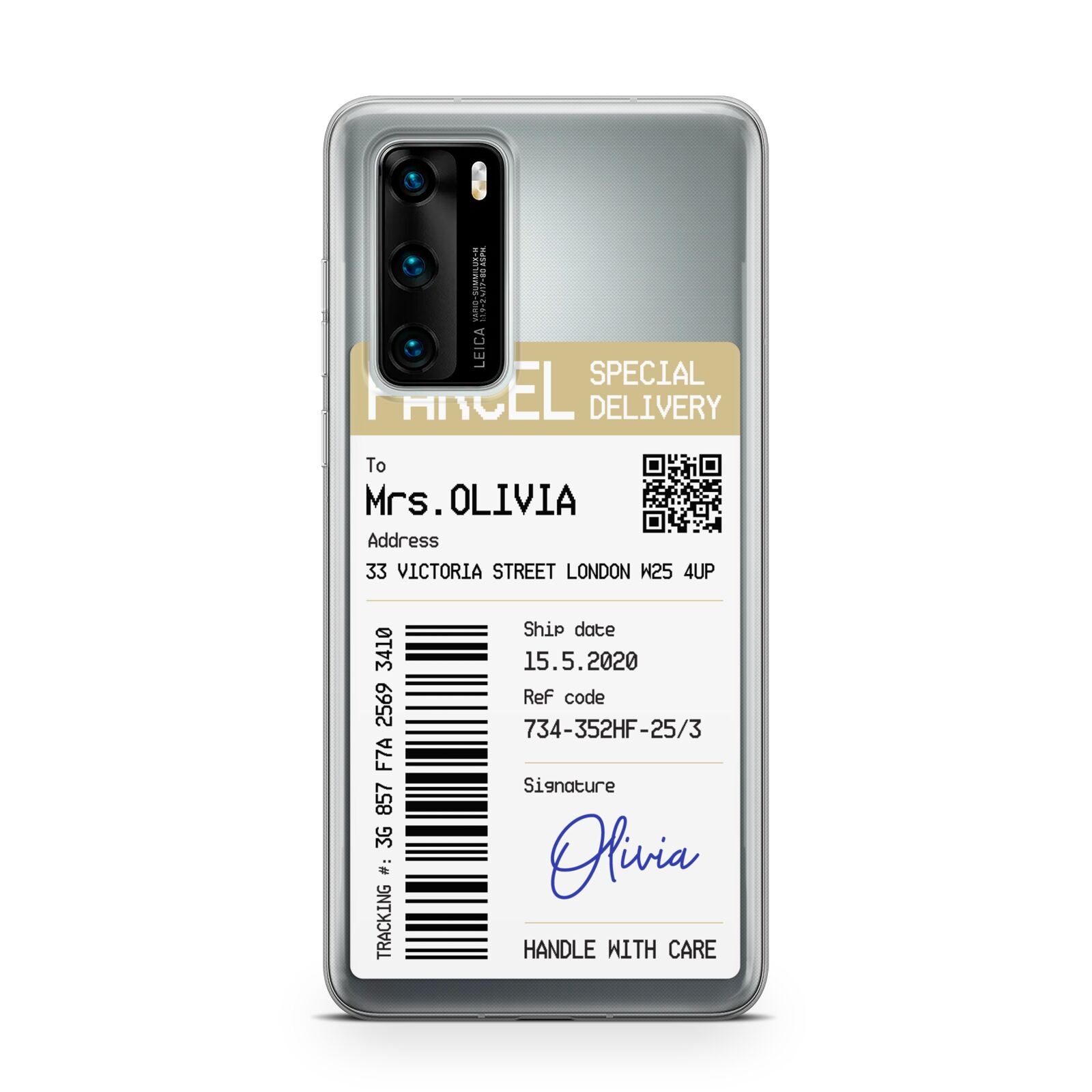 Parcel Label with Name Huawei P40 Phone Case